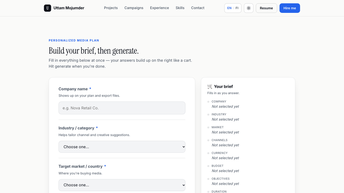 Media Plan Generator